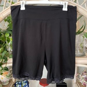 Aerie black biker shorts with lace detailing